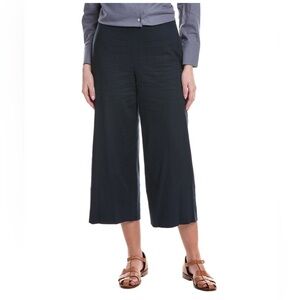 Vince Plus Size Womens Pants Black Linen Blend Crop Wide Leg Trouser NWT